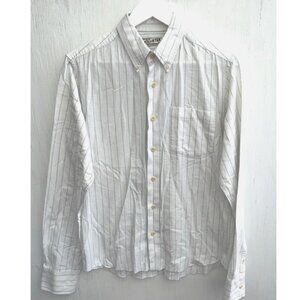 Casuals by HOLLISTER VTG Button Down Shirt White/Blue Striped Hong Kong Size M